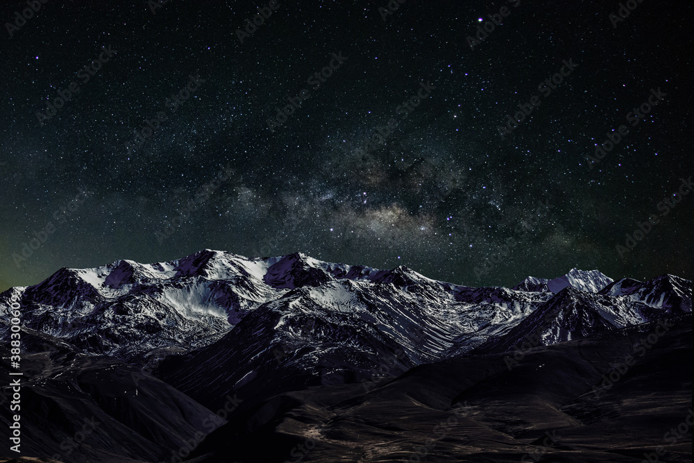 Wall mural milky way with stars shining brightly beautiful at night