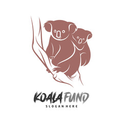 Koala logo design vector. Illustration design koala logo template. Icon Symbol