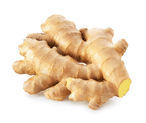 Ginger root isolated on white background 