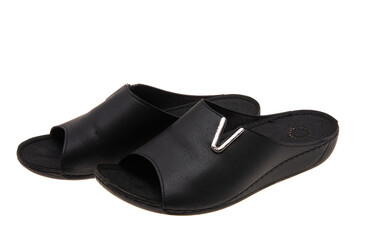 leather slippers isolated