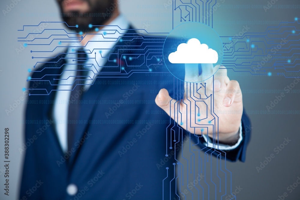 Poster cloud technology and networking concept