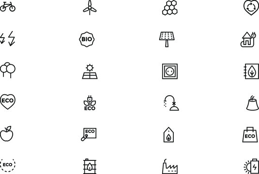 
Ecology Colored Vector Icons 
