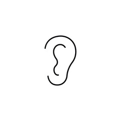 Fototapeta na wymiar Ear simple thin line icon vector illustration