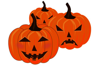 Pumpkins are ready for the celebration of Halloween. They
express their emotions.