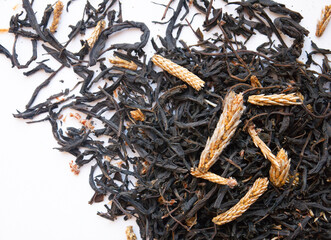 Leaf tea tea leaves tea background texture