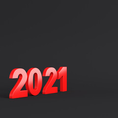 Red 2021 figures on dark background