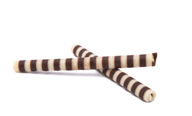 chocolate rolls isolated