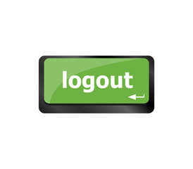 logout word on computer keyboard keys button