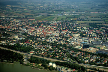 Korneuburg in Oesterreich von oben 12.9.2020