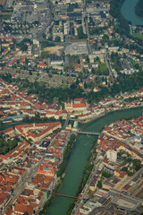 Obraz premium Steyr in Oesterreich von oben 12.9.2020