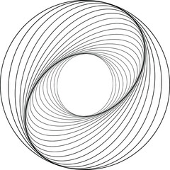 Abstract shape with vortex, rotation effect inwards