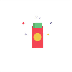 Obraz premium Red envelope with money icon. Traditional gift for Chinese New Year. Vector illustration in flat style isolated on a white background