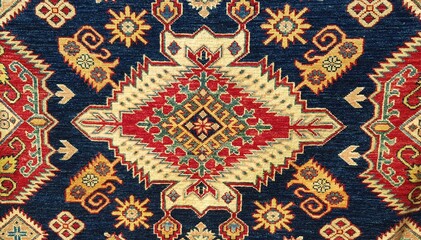 A Navy Blue and Red Persian Rug