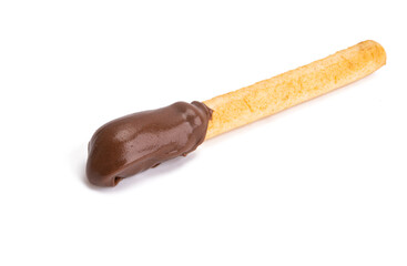 biscuit stick with chocolate cream isolated