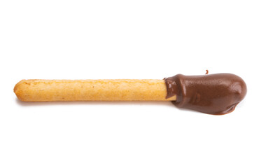 biscuit stick with chocolate cream isolated