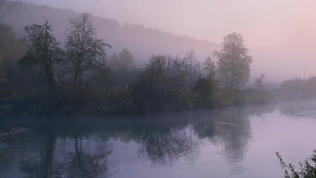 River of Sars during sunrise. Bashkir Republic, Russia.