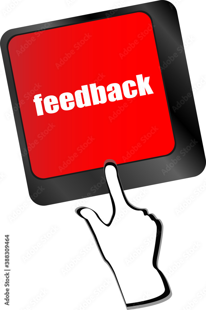 Aufkleber feedback on computer keyboard key button