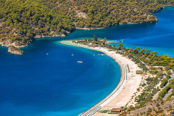 Obraz premium Panoramic view of Oludeniz beach and Blue lagoon, Fethiye, Turkey.