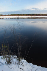 Northern river before the ice break