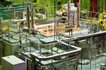 DIMITROVGRAD, RUSSIA - 12 APRIL 2016. Reactor in the Reactor room. Equipment maintenance and...