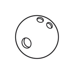 Bowling ball line art vector icon for sports apps and websites.