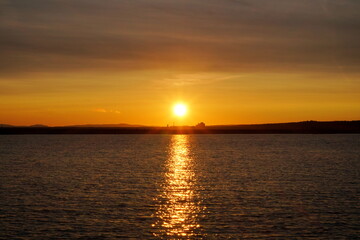 sunset over the lake