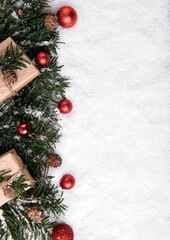 Beautiful Christmas background with  presents and decorations