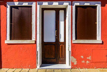 famous old town of Burano near Venice
