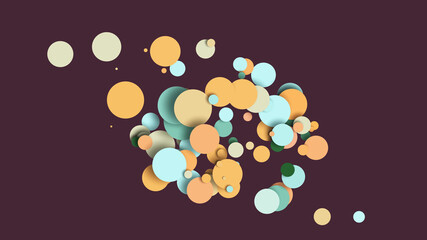Naklejka na ściany i meble Multi-size paper confetti circles scattered on colour background