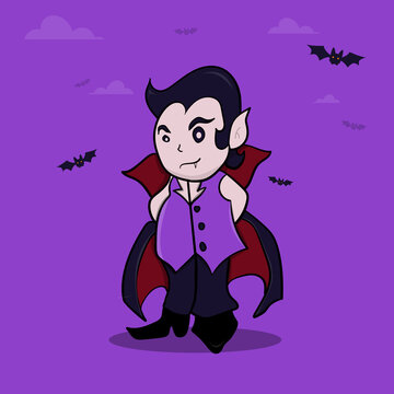 Illustration vector graphic of Dracula mascot halloween