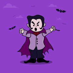 Illustration vector graphic of Dracula mascot halloween