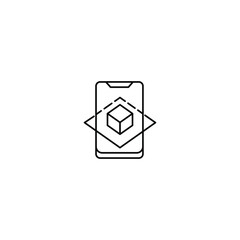 Mobile phone vector icon. Outline virtual logo.