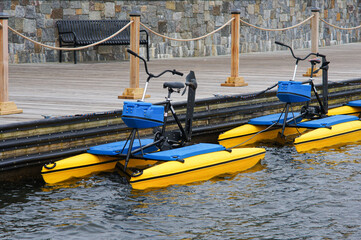 Water bikes, bicycles on kayak for rental