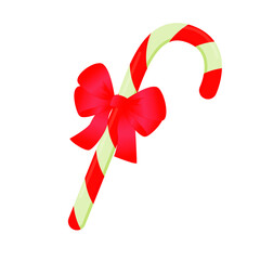 Christmas candy canes on blue snowy winter background