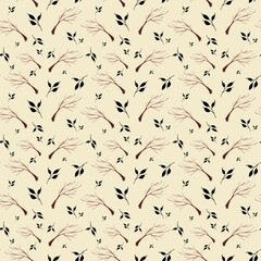 паттерн из веток и листьев