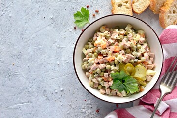 Traditional russian salad 