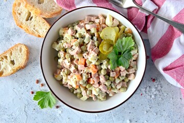 Traditional russian salad 