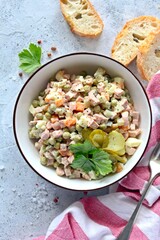 Traditional russian salad 