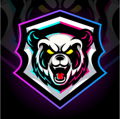 The head of panda mascot. esport logo design © REYYARTS