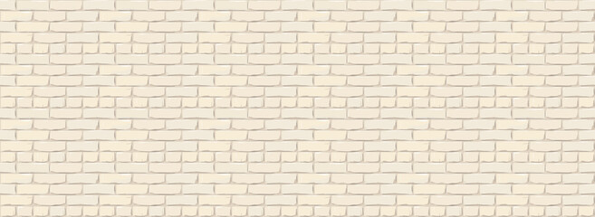 Brick Wall Texture Background. Digital llustration of White Color Brickwall. Seamless Pattern in Loft Style. Vector Illustration. EPS 10