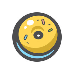 Donut with glaze Vector icon Cartoon illustration