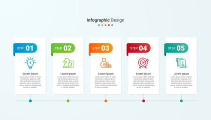 Business step banner infographic visualization with icon elements vector design graphic, creative template for presentation, web, advertising