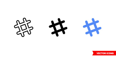 Fototapeta premium slack icon of 3 types color, black and white, outline. Isolated vector sign symbol.