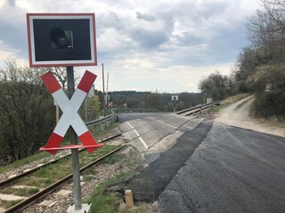 Bahnübergang zwischen Weissach und Heimerdingen bei Bauarbeiten
