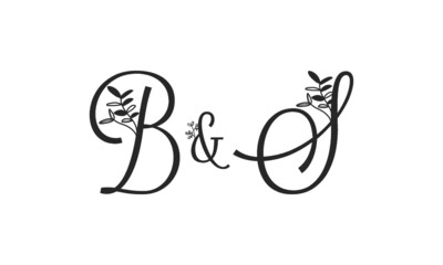 B&S floral ornate letters wedding alphabet characters