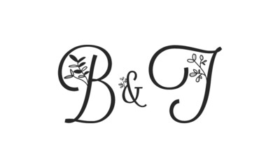 B&T floral ornate letters wedding alphabet characters