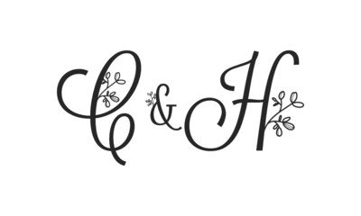 C&H floral ornate letters wedding alphabet characters