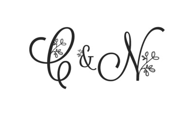 C&N floral ornate letters wedding alphabet characters