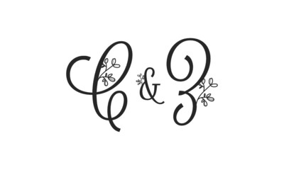 C&Z floral ornate letters wedding alphabet characters