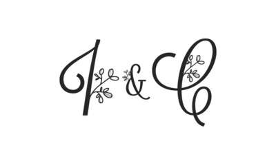 I&C floral ornate letters wedding alphabet characters